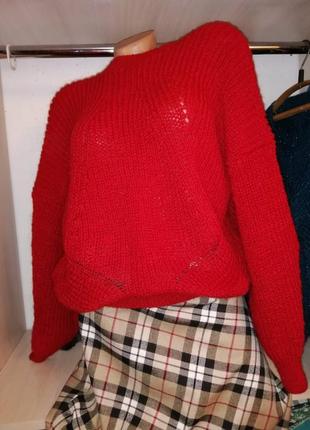 Красный свитер из ангоры1 фото