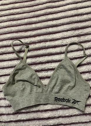 Спортивний бралет бра бюстгальтер жіночий reebok underwear трикутний сірий з регулюючимися бретелями m