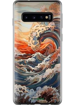 Чехол на samsung galaxy s10 арт волны самсунг с10