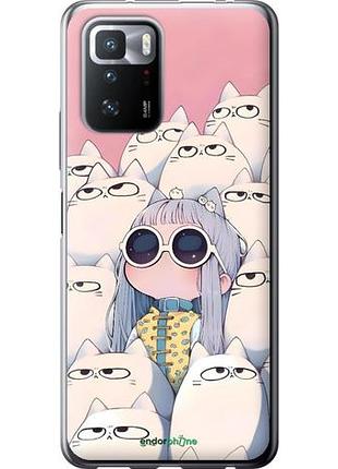 Чехол на xiaomi poco x3 gt милая девочка и коты сяоми поко х3 гт