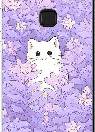 Чехол на huawei p10 lite котик в цветах хуавей п10 лайт
