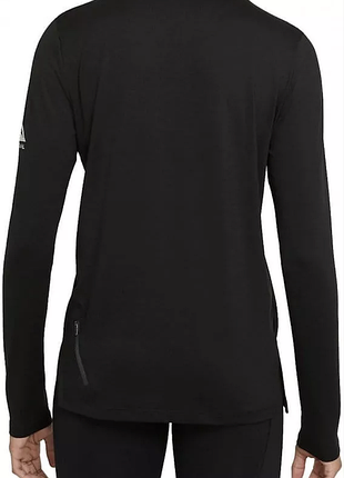 Черная женская спортивная кофта лонгслив найк трейл nike trail dri-fit 1/4 zip, m, оригинал 2