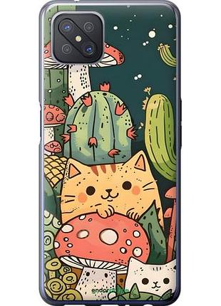 Чехол на oppo a92s коты грибы оппо а92с