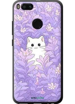 Чехол на xiaomi mi a1 котик в цветах