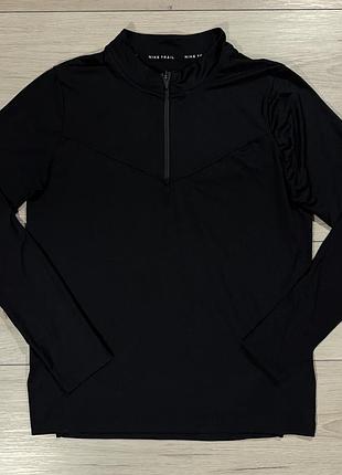 Черная женская спортивная кофта лонгслив найк трейл nike trail dri-fit 1/4 zip, m, оригинал 4