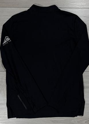 Черная женская спортивная кофта лонгслив найк трейл nike trail dri-fit 1/4 zip, m, оригинал 5