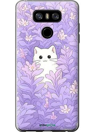 Чохол на lg g6 котик у квітах