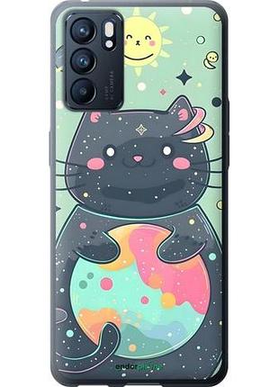 Чехол на oppo reno6 5g милый котик оппо рено6 5г