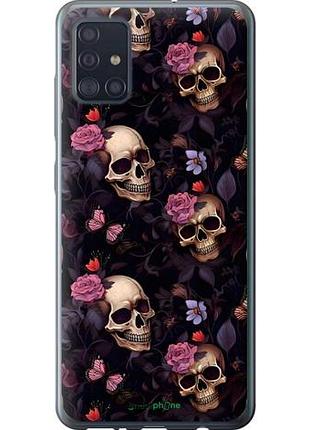 Чехол на samsung galaxy a51 2020 a515f черепа и розы самсунг а51 2020 а515ф
