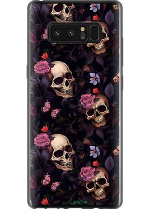 Чехол на samsung galaxy note 8 черепа и розы самсунг ноут 8
