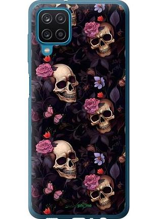 Чехол на samsung galaxy a12 a125f черепа и розы самсунг а12 а125ф