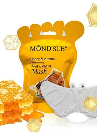 Питательная маска для ног с медом и миндалем