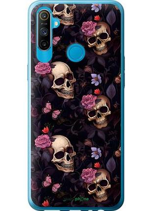 Чохол на realme c3 черепа та троянди