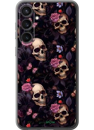 Чехол на samsung galaxy s23 fe черепа и розы самсунг с23 фе