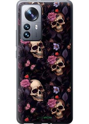 Чохол на xiaomi 12 pro черепа та троянди