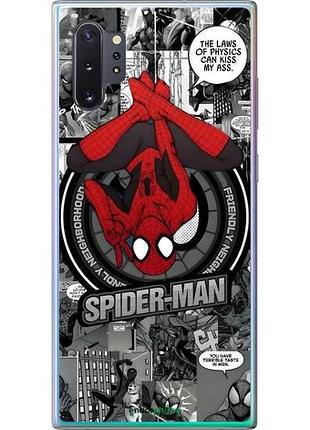 Чехол на samsung galaxy note 10 plus человек паук, spiderman самсунг ноут 10 плюс