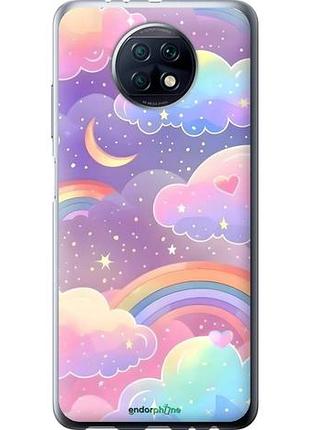 Чехол на xiaomi redmi note 9t облака и радуга сяоми редми ноут 9т