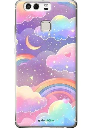 Чехол на huawei p9 облака и радуга хуавей п9