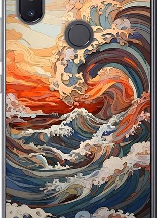 Чехол на xiaomi mi8 se арт волны сяоми ми8 се