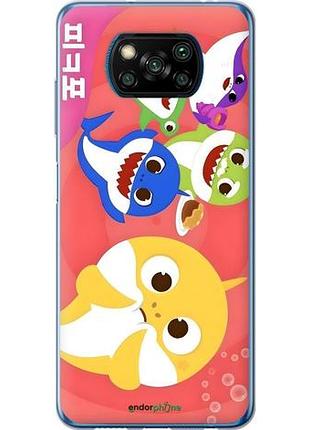 Чехол на xiaomi poco x3 бейби шаркс сяоми поко х3