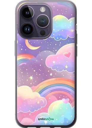 Чехол на iphone 14 pro облака и радуга айфон 14 про