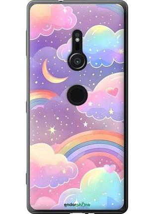 Чехол на sony xperia xz2 h8266 облака и радуга сони эксперия хз2 х8266