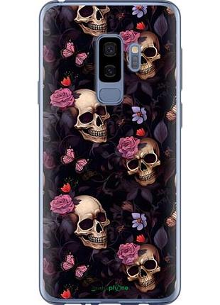 Чехол на samsung galaxy s9 plus черепа и розы самсунг с9 плюс