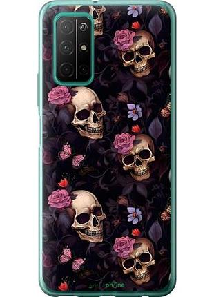 Чохол на huawei honor 30s черепа та троянди
