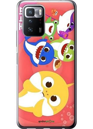 Чехол на xiaomi redmi note 10 pro 5g бейби шаркс сяоми редми ноут 10 про 5г