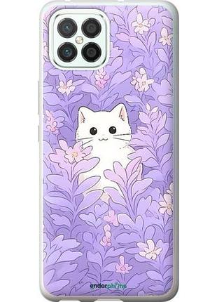 Чехол на huawei nova 8 se котик в цветах хуавей нова 8 се