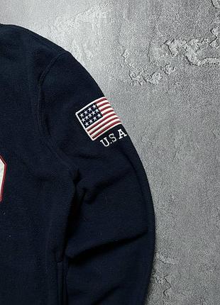 Vintage винтажная кофта 1/4 zip 1/4 зип polo ralph lauren поло ральф лаурен teddy fleece тедди флис big logo биг лого size l размер л 3