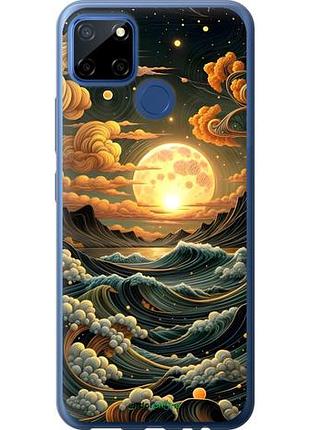 Чехол на realme c12 арт волны риалми с12