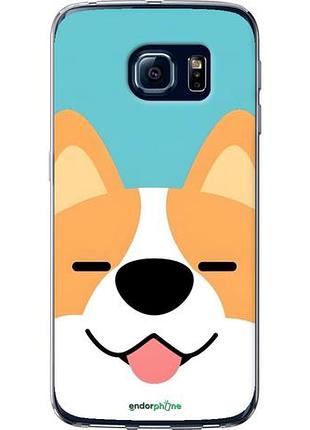 Чехол на samsung galaxy s6 edge g925f забавный корги самсунг с6 эдж г925ф