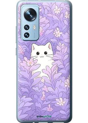 Чохол на xiaomi 12x котик у квітах