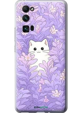 Чехол на huawei honor 30 pro котик в цветах хуавей хонор 30 про