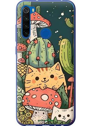 Чехол на xiaomi redmi note 8t коты грибы сяоми редми ноут 8т