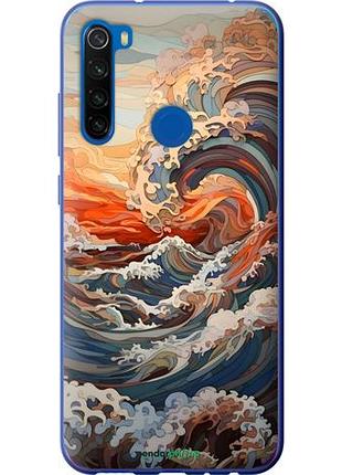 Чехол на xiaomi redmi note 8t арт волны сяоми редми ноут 8т