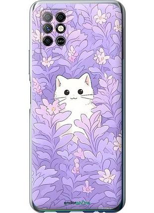 Чохол на infinix note 8 котик у квітах