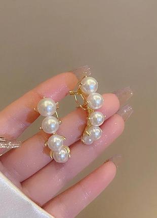 Серьги эффектные с бусинами 5