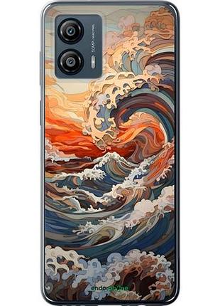 Чехол на motorola moto g53 арт волны моторола мото г53