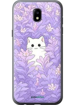Чехол на samsung galaxy j5 j530 (2017) котик в цветах самсунг й5 й530 (2017)