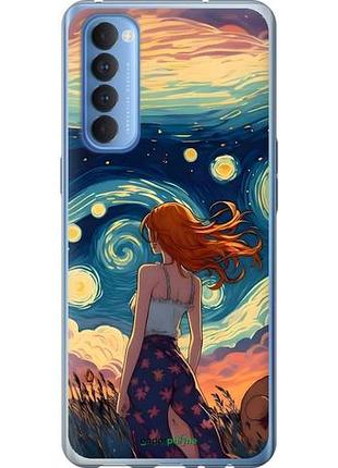 Чехол на oppo reno 4 pro девушка арт