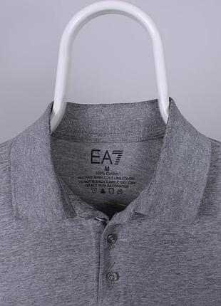 Ea emporio armani мужская поло футболка с м серый хлопок 4