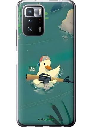 Чехол на xiaomi poco x3 gt уточка с автоматом сяоми поко х3 гт