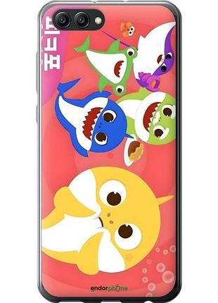 Чехол на huawei honor v10 / view 10 бейби шаркс хуавей хонор в10 / вью 10