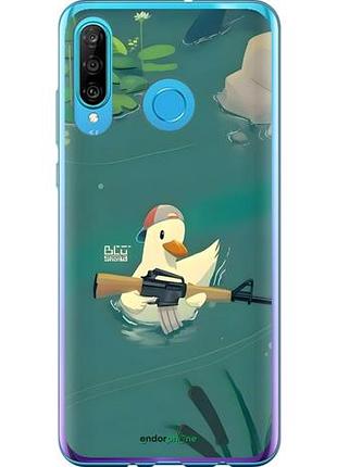 Чехол на huawei p30 lite уточка с автоматом хуавей п30 лайт