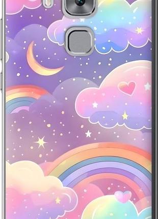 Чехол на huawei nova plus облака и радуга хуавей нова плюс