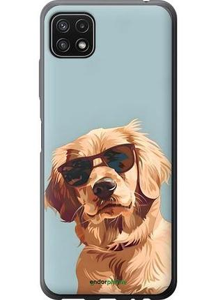 Чехол на samsung galaxy a22 5g a226b пес в очках самсунг а22 5г а226б