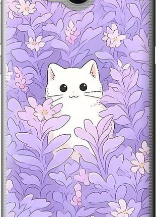 Чехол на huawei y5 2017 котик в цветах хуавей у5 2017