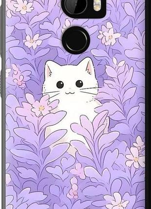 Чохол на htc one x10 котик у квітах